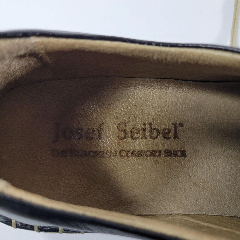 Josef Seibel Shoes Womens Size 8 EU 39 Black Leather Comfort Oxford Walking - Picture 7 of 9